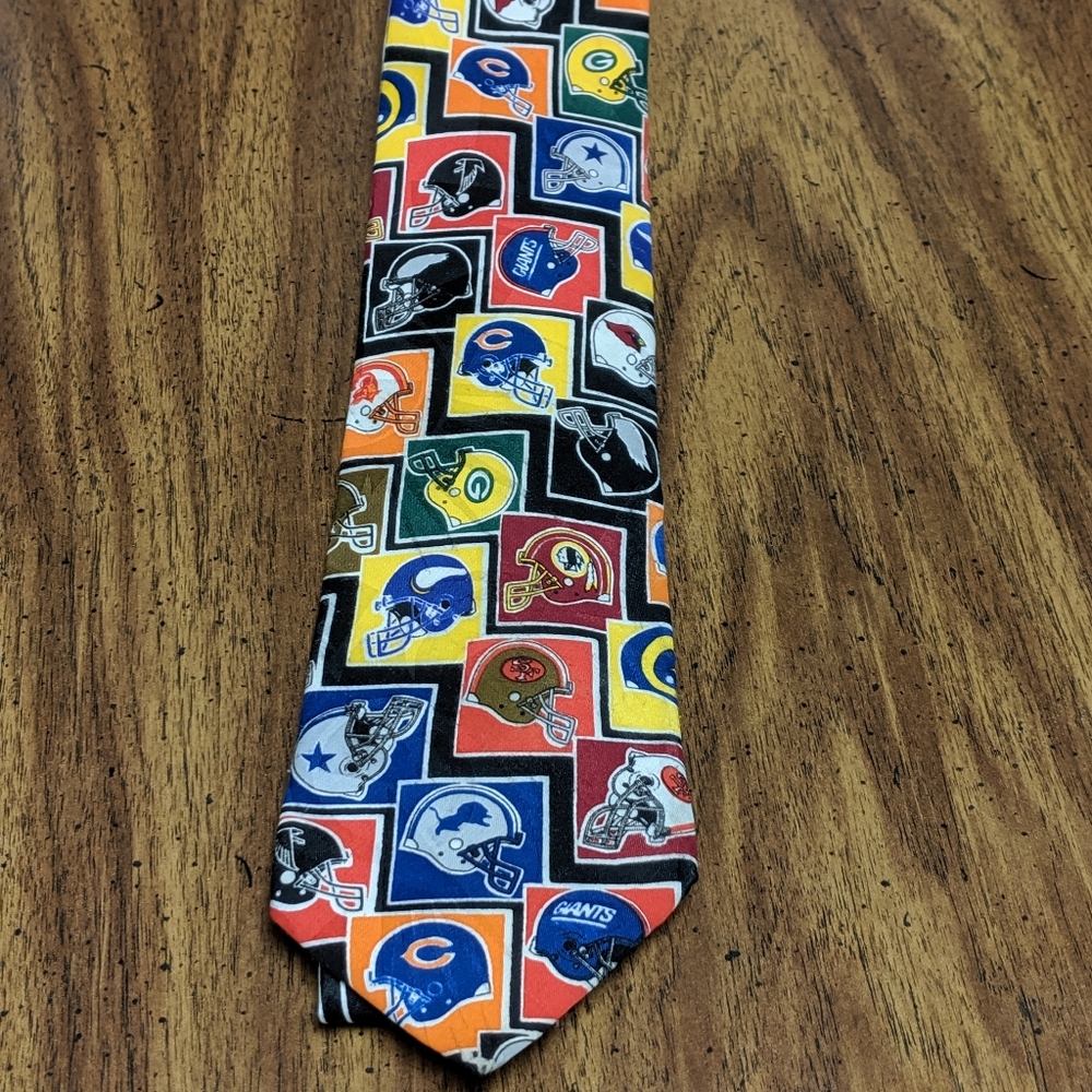 NFL tie by Surrey team helmets
